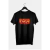 Erkek Siyah Grande Gala Baskılı Oversize Bisiklet Yaka Tshirt