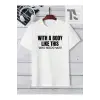 Erkek Slogan Baskılı T-shirt