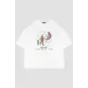 Eternal Levitation Baskılı Beyaz Oversize Unisex