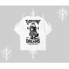 Everyone Has Dreams Yazılı Astronot Kedi Arka Baskılı Oversize Tshirt
