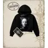FACE HALFTONE Kadın Crop Kapşonlu Sweatshirt