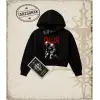 FALLEN Kadın Crop Kapşonlu Sweatshirt