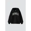Favela Taş Baskılı Oversize Unisex Siyah