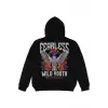 Fearless Siyah Oversize Unisex Kapüşonlu Sweatshirt Hoodie