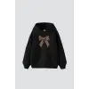 Fiyonk Leopar Baskılı Oversize Unisex Premium Siyah