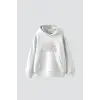 Flame Taş Baskılı Oversize Unisex Beyaz