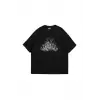 Flame Taş Baskılı Oversize Unisex Siyah