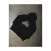Flame Taş Baskılı Oversize Unisex Siyah