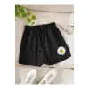 Floral Print Drawstring Waist Şort