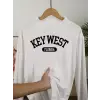 Florida Key West Baskılı Erkekler İçin Basit Tişörtler Günlük Rahat Kazak Her Şeyle Uyumlu Mo