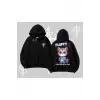 Fluffy The Feline Yazılı Sevimli Kedi Arka Baskılı Kapşonlu Sweatshirt