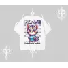 Fluffy The Feline Yazılı Sevimli Kedi Arka Baskılı Oversize Tshirt