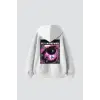 Fly On The Wall Baskılı Oversize Unisex Beyaz