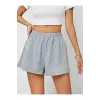 Frenchy Letter Graphic Elastic Waist Şort
