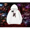 Gaara Naruto Anime Karakteri Oversize Unisex Kapşonlu Sweatshirt Beyaz