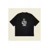 Glitch Lisa Baskılı Oversize Unisex Pamuklu Nefes Alan Kalın Kumaşlı