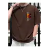 Göğüs Beach Baskılı Oversize Erkek T-Shirt