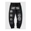 Goth Guys Slogan & Skull & Spider Graphic Drawstring Waist Eşofman Altı