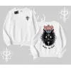 Gothic Cat Made in Hell Baskılı Sweatshirt Biskilet Sweatshirt