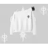 Gothic Cat Made in Hell Baskılı Sweatshirt Kayık Yaka Sweatshirt
