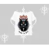 Gothic Cat Made in Hell Baskılı Sweatshirt Kayık Yaka Tshirt