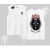 Gothic Cat Made in Hell Baskılı Sweatshirt Kolsuz Tshirt
