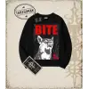 Gotik & Grunge STREETWEAR BITE FEAR Bisiklet Yaka Sweatshirt