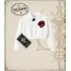 Gotik & Grunge STREETWEAR LIPS OFF Yarım Fermuarlı Crop  Sweatshirt