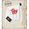 Gotik & Grunge STREETWEAR THE DEVIL MADE ME DO IT Kayık Yaka Sweatshirt