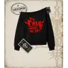 Gotik & Grunge STREETWEAR THE DEVIL MADE ME DO IT Kayık Yaka Sweatshirt