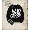 Gotik & Grunge STREETWEAR WHO CARES Bisiklet Yaka Sweatshirt