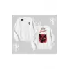 Gotik Kedi Arka Baskılı Biskilet Sweatshirt