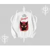 Gotik Kedi Arka Baskılı Biskilet Sweatshirt