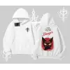 Gotik Kedi Arka Baskılı Kapşonlu Sweatshirt