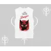 Gotik Kedi Arka Baskılı Kolsuz Tshirt