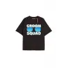 GROOM SQUAD Unisex Oversize Yazılı Tshirt SİYAH