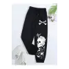Halloween Skull Print Drawstring Waist 4 Mevsim Eşofman