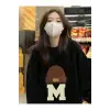 Harfli Grafik Düşük Sweat Siyah