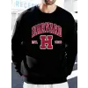 Harvard Est. 1636 Baskılı Erkek Sokak Sweatshirtü Polar Oversize Kazaklar Sonbahar Her Şeyle
