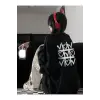 Heart Pattern Drop Shoulder Pullover Siyah