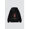Heart&Rose Baskılı Oversize Unisex Premium Siyah