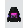 Jinx Arcane Baskılı Oversize Unisex Siyah
