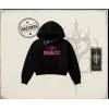 Kadın a Little Bit Dramatic Kadın Crop Kapşonlu Sweatshirt Beyaz