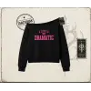 Kadın a Little Bit Dramatic Kadın Kayık Yaka Sweatshirt Beyaz