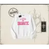 Kadın a Little Bit Dramatic Oversize Unisex Bisiklet Yaka Sweatshirt Beyaz