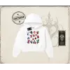 Kadın Berries Kadın Crop Kapşonlu Sweatshirt Beyaz