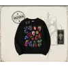 Kadın Berries Oversize Unisex Bisiklet Yaka Sweatshirt Beyaz