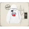 Kadın Berry Infusion Oversize Unisex Kapşonlu Sweatshirt Beyaz