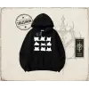 Kadın Black Cats Oversize Unisex Kapşonlu Sweatshirt Beyaz