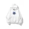 Kadın Blue Flower Sweatshirt Beyaz